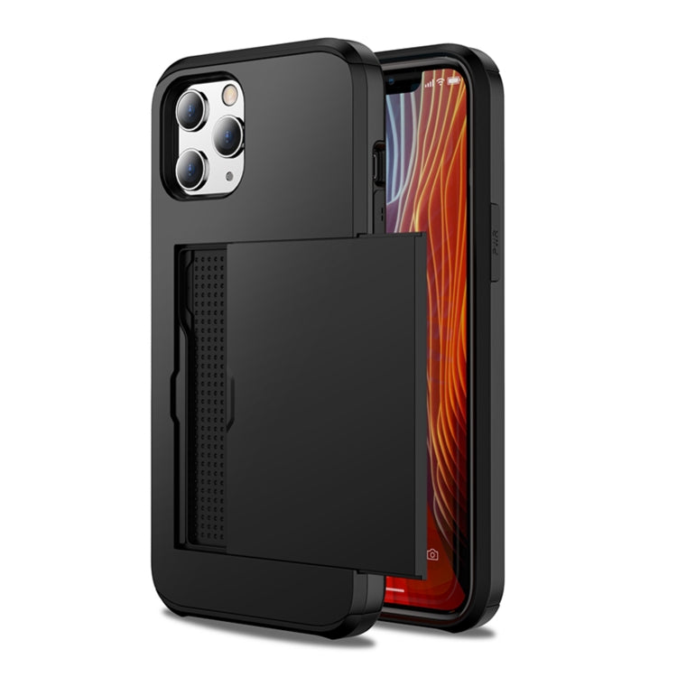 For iPhone 12 / 12 Pro Shockproof Rugged Armor Protective Case with Card Slot(Dark Blue)
