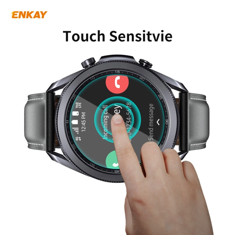 For Samsung Galaxy Watch 3 45mm 2 PCS ENKAY Hat-Prince 0.2mm 9H 2.15D Curved Edge Tempered Glass Screen Protector Watch Film - Screen Protector by ENKAY | Online Shopping South Africa | PMC Jewellery | Buy Now Pay Later Mobicred