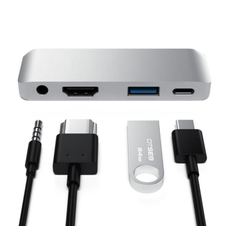 4 in 1 Type-C / USB-C to HDMI + AUX + USB + PD Type-C / USB-C HUB Adapter Multifunction HD Dock - free shipping - PMC Jewellery - Order now!