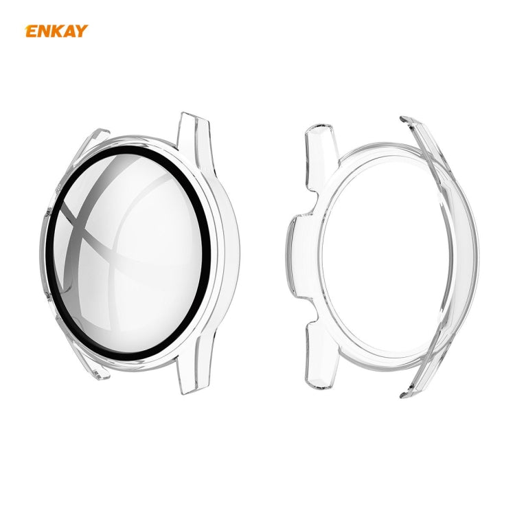 For Huawei Watch GT 2 46mm ENKAY Hat-Prince ENK-AC8202 Full Coverage PC Frosted Case + 9H Tempered Glass Protector(Transparent)
