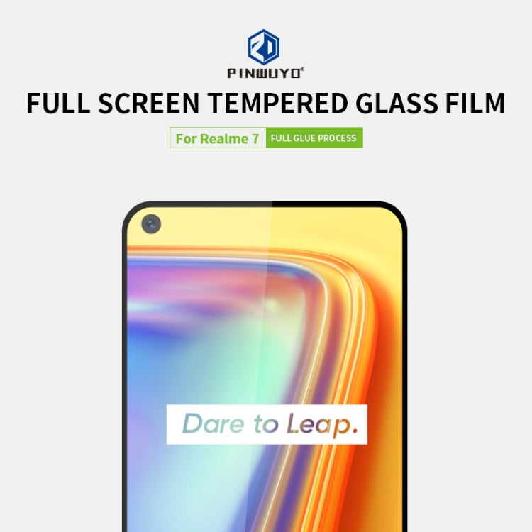 For OPPO Realme7 PINWUYO 9H 2.5D Full Screen Tempered Glass Film(Black)