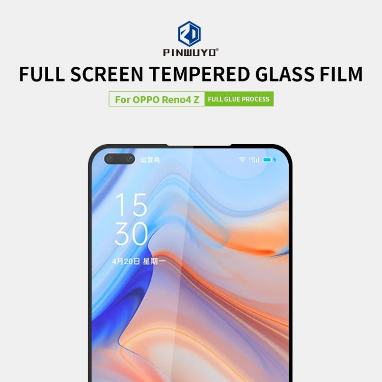 For OPPO Reno4Z PINWUYO 9H 2.5D Full Screen Tempered Glass Film(Black)