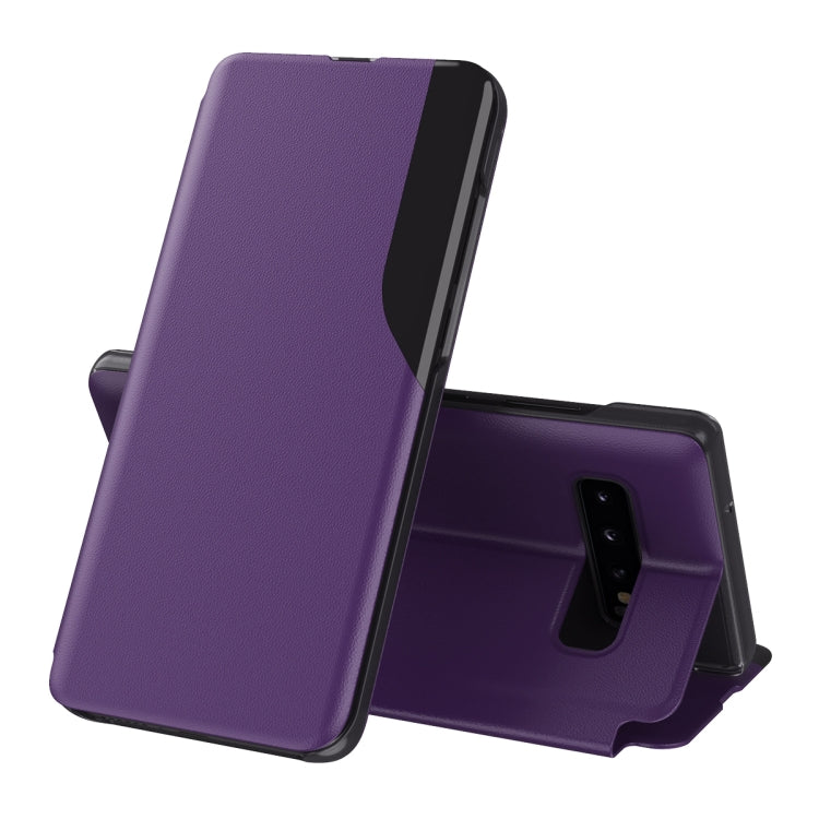 For Samsung Galaxy S10+ Attraction Flip Holder Leather Phone Case(Purple)