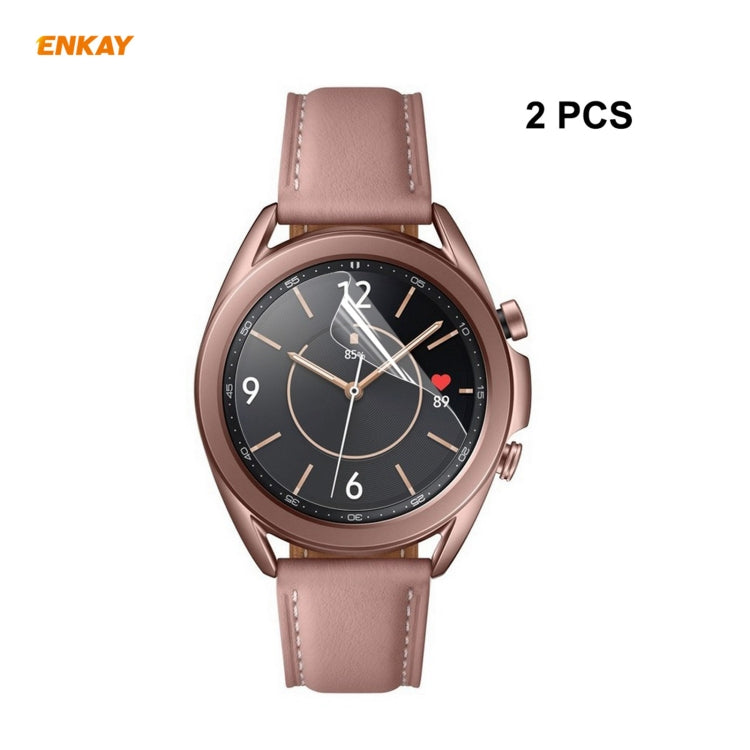 For Samsung Galaxy Watch3 41mm 2 PCS ENKAY Hat-Prince Clear HD PET Screen Protector Film - Screen Protector by ENKAY | Online Shopping South Africa | PMC Jewellery | Buy Now Pay Later Mobicred