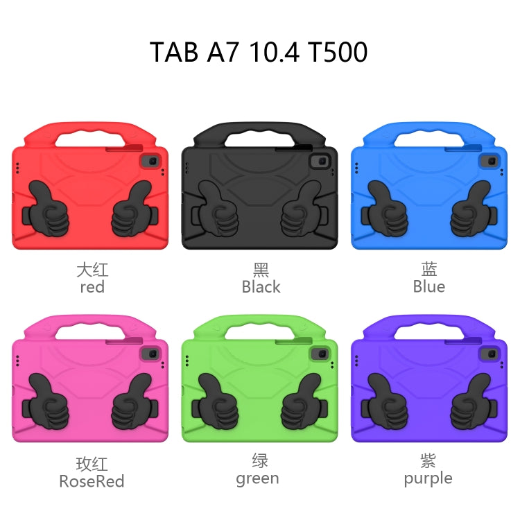 For Samsung Galaxy Tab A7 10.4(2020)T500/T505 EVA Material Children Flat Anti Falling Cover Protective Shell With Thumb Bracket(Red)