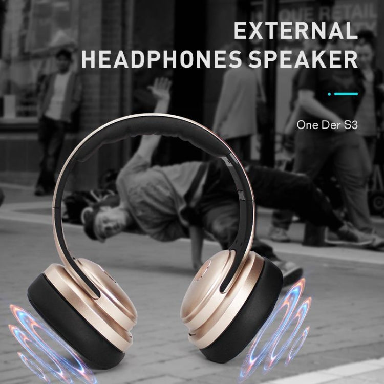 OneDer S3 2 in1 Headphone & Speaker Portable Wireless Bluetooth Headphone Noise Cancelling Over Ear Stereo(Black)