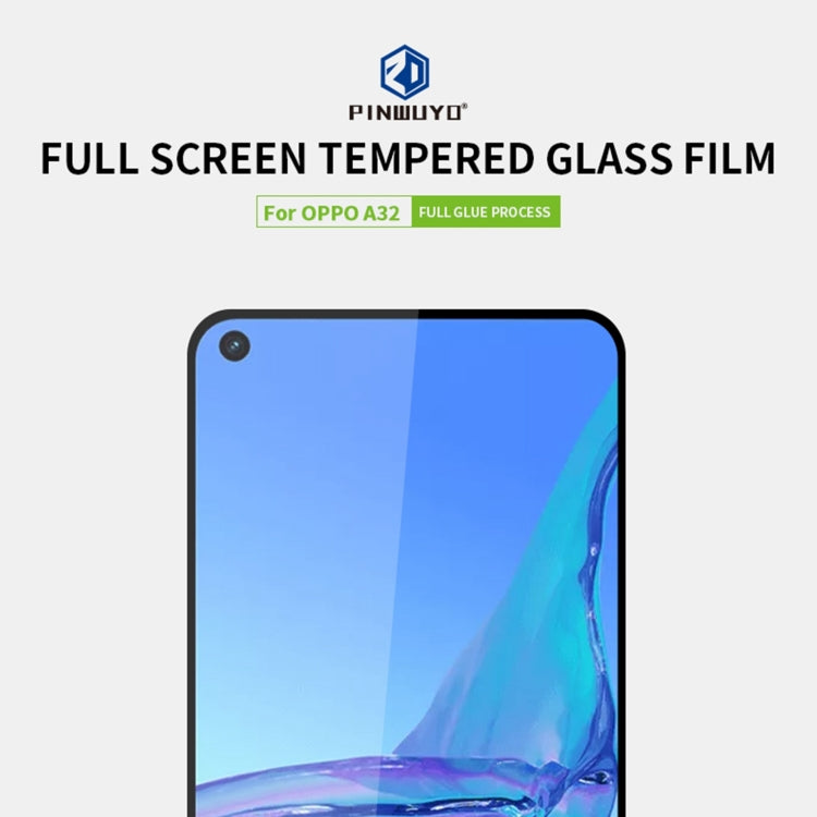 For OPPO A32 PINWUYO 9H 2.5D Full Screen Tempered Glass Film(Black)