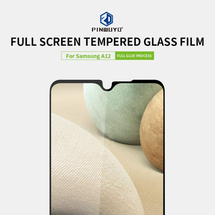 For Samsung Galaxy A12 PINWUYO 9H 2.5D Full Screen Tempered Glass Film(Black)