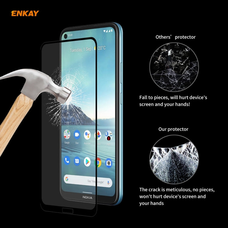 For Nokia 3.4 2 PCS ENKAY Hat-Prince Full Glue 0.26mm 9H 2.5D Tempered Glass Full Coverage Film