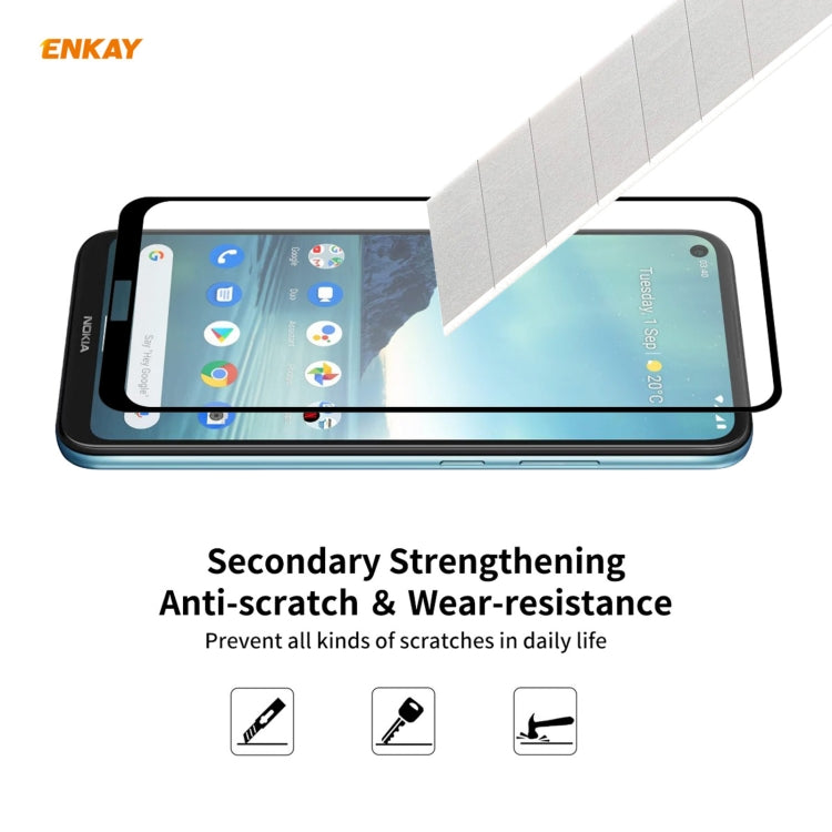 For Nokia 3.4 2 PCS ENKAY Hat-Prince Full Glue 0.26mm 9H 2.5D Tempered Glass Full Coverage Film