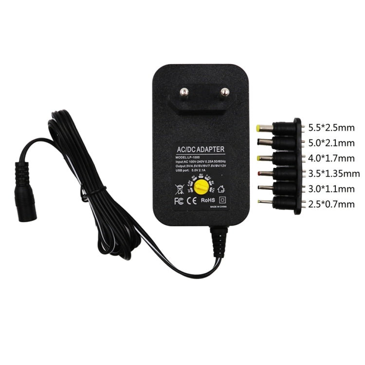 3V 4.5V 5V 6V 7.5V 9V 12V 2A 2.5A AC DC Adapter Adjustable Power Adapter Universal Charger Power Supply 30W(EU Plug)