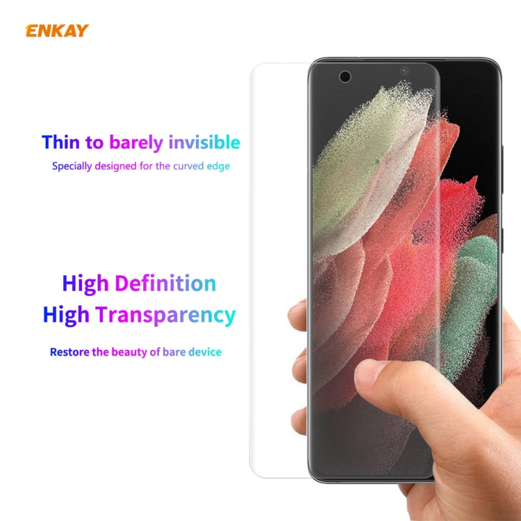 2 PCS For Samsung Galaxy S21 Ultra 5G ENKAY Hat-Prince 3D Full Screen PET Curved Hot Bending HD Screen Protector Soft Film(Transparent) - For Samsung by ENKAY | Online Shopping South Africa | PMC Jewellery | Buy Now Pay Later Mobicred