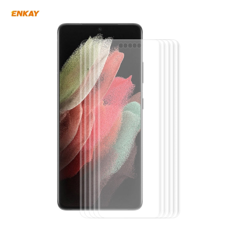 5 PCS For Samsung Galaxy S21 Ultra 5G ENKAY Hat-Prince 3D Full Screen PET Curved Hot Bending HD Screen Protector Soft Film(Transparent) - free shipping - PMC Jewellery - Order now!