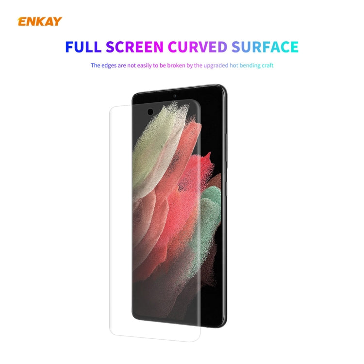 5 PCS For Samsung Galaxy S21 Ultra 5G ENKAY Hat-Prince 3D Full Screen PET Curved Hot Bending HD Screen Protector Soft Film(Transparent) - free shipping - PMC Jewellery - Order now!