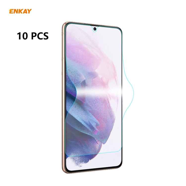 For Samsung Galaxy S21 5G 10 PCS ENKAY Hat-Prince 0.1mm 3D Full Screen Protector Explosion-proof Hydrogel Film