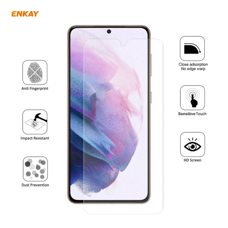 For Samsung Galaxy S21 5G 10 PCS ENKAY Hat-Prince 0.1mm 3D Full Screen Protector Explosion-proof Hydrogel Film