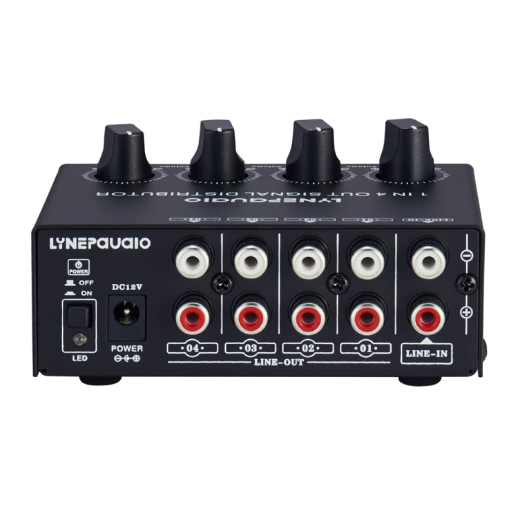 1-In 4-Out Front Stereo Signal Amplifier, Independent Output Volume Adjustment RCA Interface No Loss Allocator, US Plug - by PMC Jewellery | Online Shopping South Africa | PMC Jewellery