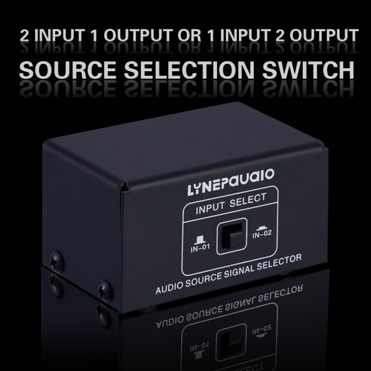 B101 2 In 1 Out (1 In 2 Out) Audio Source Signal Selection Switcher Computer Speaker RCA Lossless Audio Source Switcher