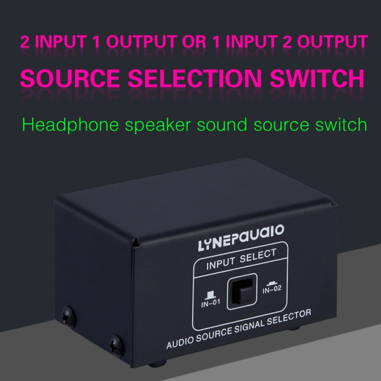B101 2 In 1 Out (1 In 2 Out) Audio Source Signal Selection Switcher Computer Speaker RCA Lossless Audio Source Switcher