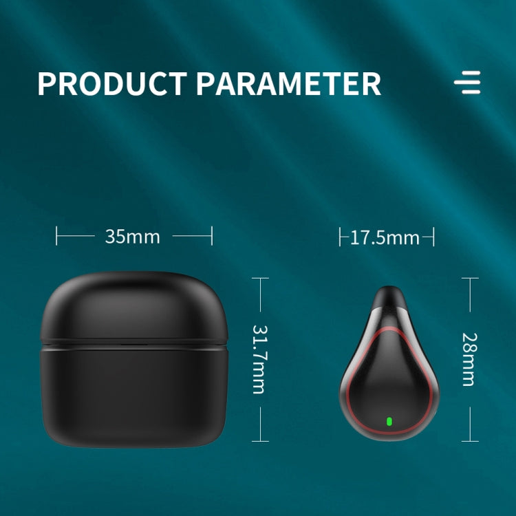 T25 Over-ear Bluetooth 5.0 Single-ear Invisible Wireless Earphone High Definition Call Super Long Standby Bone Conduction Earphone(Black)