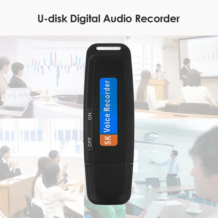 SK001 Professional Rechargeable U-Disk Portable USB Digital Audio Voice Recorder Pen Support TF Card Up to 32GB Dictaphone Flash Drive(Black) - by PMC Jewellery | Online Shopping South Africa | PMC Jewellery