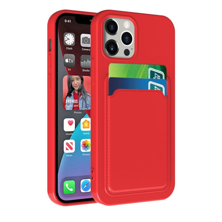 For iPhone 11 TPU + Flannel Lining Shockproof Case with Card Slots (Green)