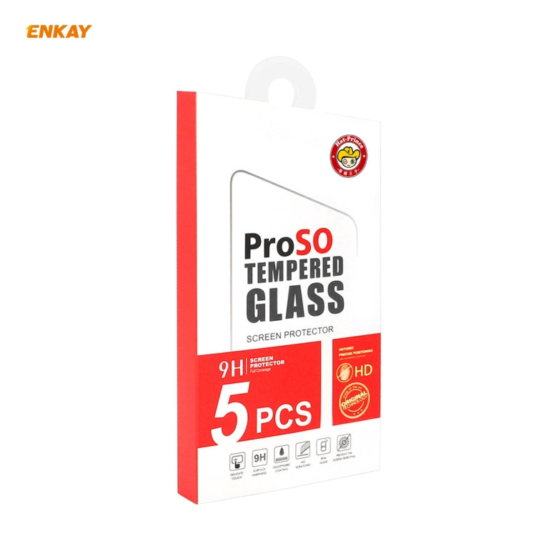For Xiaomi Poco F3 5 PCS ENKAY Hat-Prince 0.26mm 9H 2.5D Curved Edge Tempered Glass Film