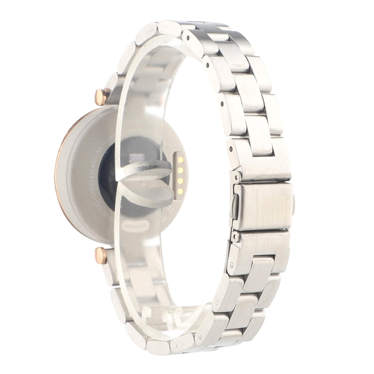 Stainless Steel Three Beads Hand Detachable Xiaoman Watch Band Compatible with Garmin Lily(Silver)