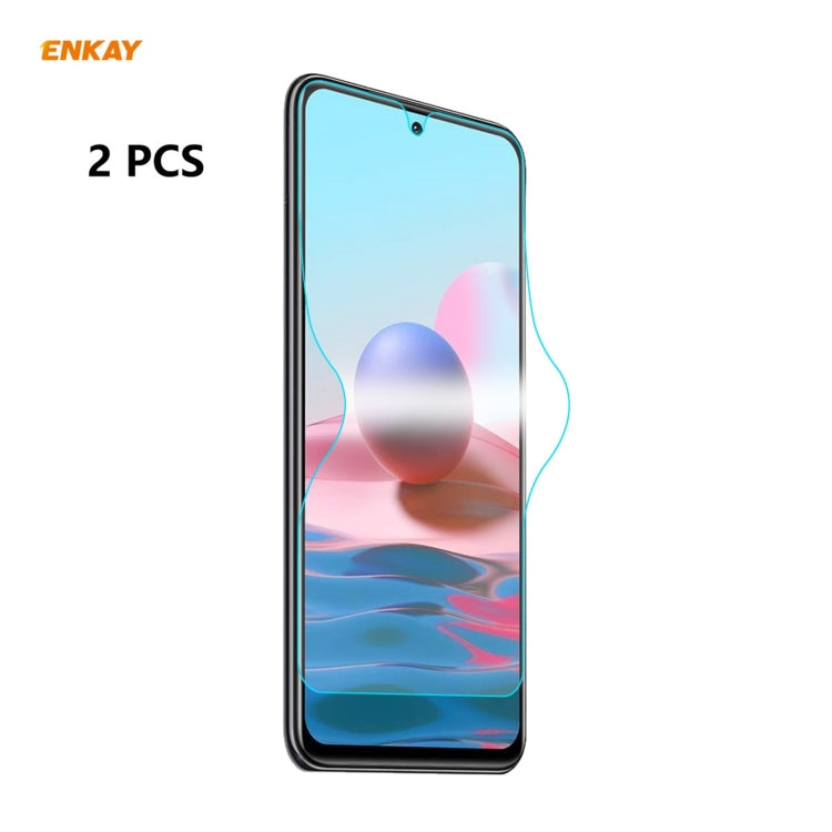 For Redmi Note 10s / Note 10 4G 2 PCS ENKAY Hat-Prince Full Glue Full Coverage Screen Protector Explosion-proof Hydrogel Film - For Xiaomi by ENKAY | Online Shopping South Africa | PMC Jewellery | Buy Now Pay Later Mobicred
