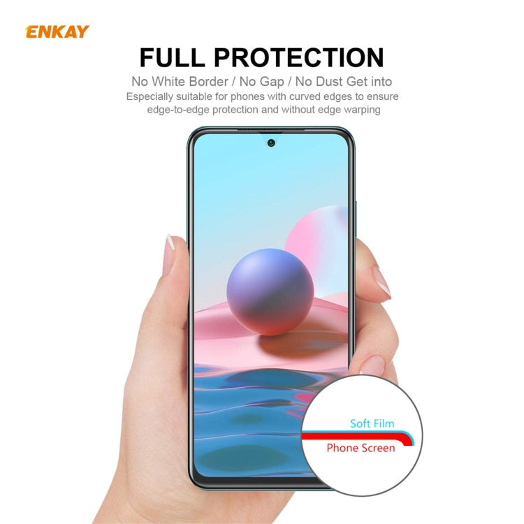 For Redmi Note 10s / Note 10 4G 2 PCS ENKAY Hat-Prince Full Glue Full Coverage Screen Protector Explosion-proof Hydrogel Film - For Xiaomi by ENKAY | Online Shopping South Africa | PMC Jewellery | Buy Now Pay Later Mobicred
