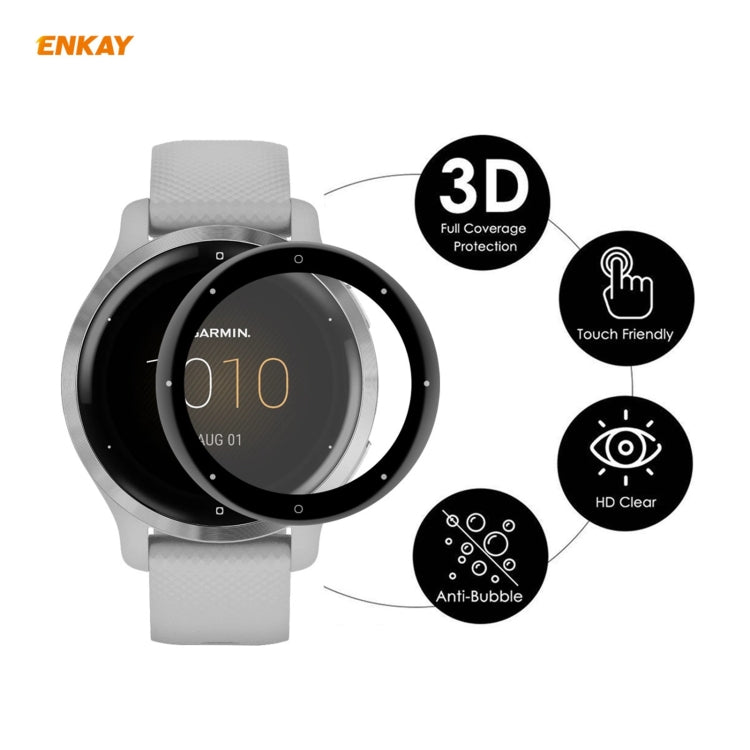 Compatible with Garmin Venu 2S / Vivoactive 4S 40mm 2 PCS ENKAY Hat-Prince 3D Full Screen Soft PC Edge + PMMA HD Screen Protector Film - Screen Protector by ENKAY | Online Shopping South Africa | PMC Jewellery | Buy Now Pay Later Mobicred