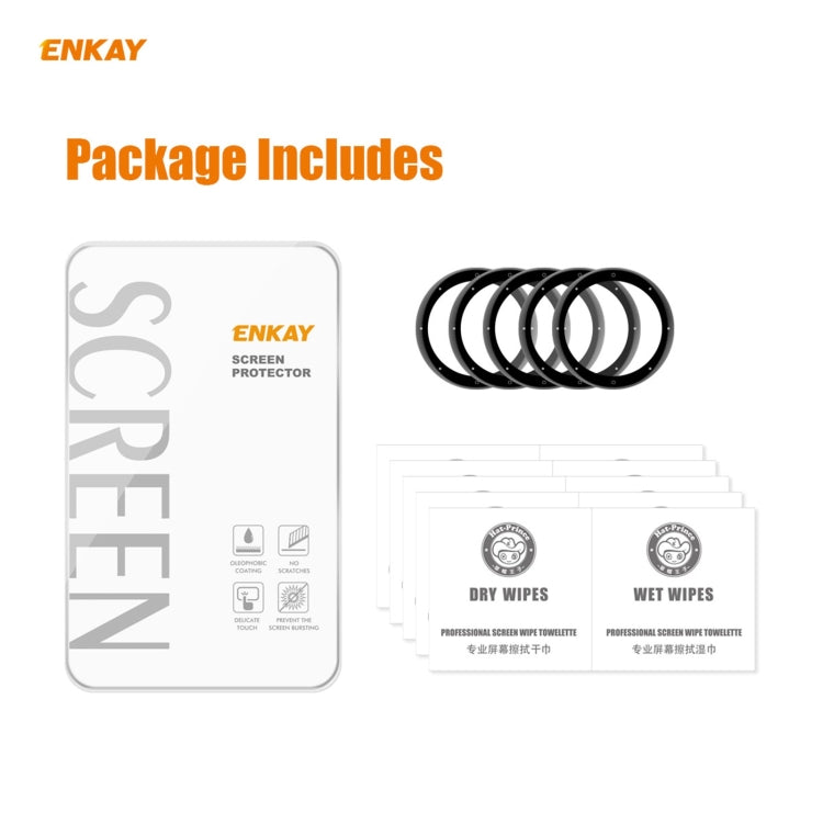 Compatible with Garmin Venu 2S / Vivoactive 4S 40mm 5 PCS ENKAY Hat-Prince 3D Full Screen Soft PC Edge + PMMA HD Screen Protector Film