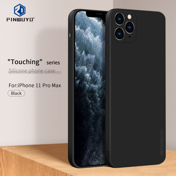 For iPhone 11 Pro Max PINWUYO Sense Series Liquid Silicone TPU Mobile Phone Case (Black)