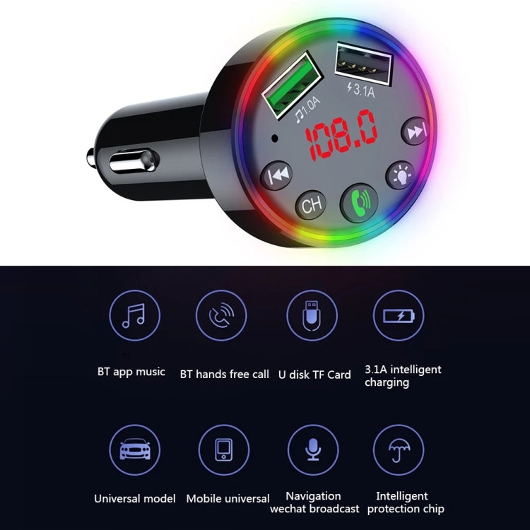 F9 Car MP3 Modulator Player Wireless Hands-free Audio Receiver Dual USB Fast Charger FM Transmitter Car Kit - Bluetooth Car Kits by PMC TechLife | Online Shopping South Africa | PMC TechLife