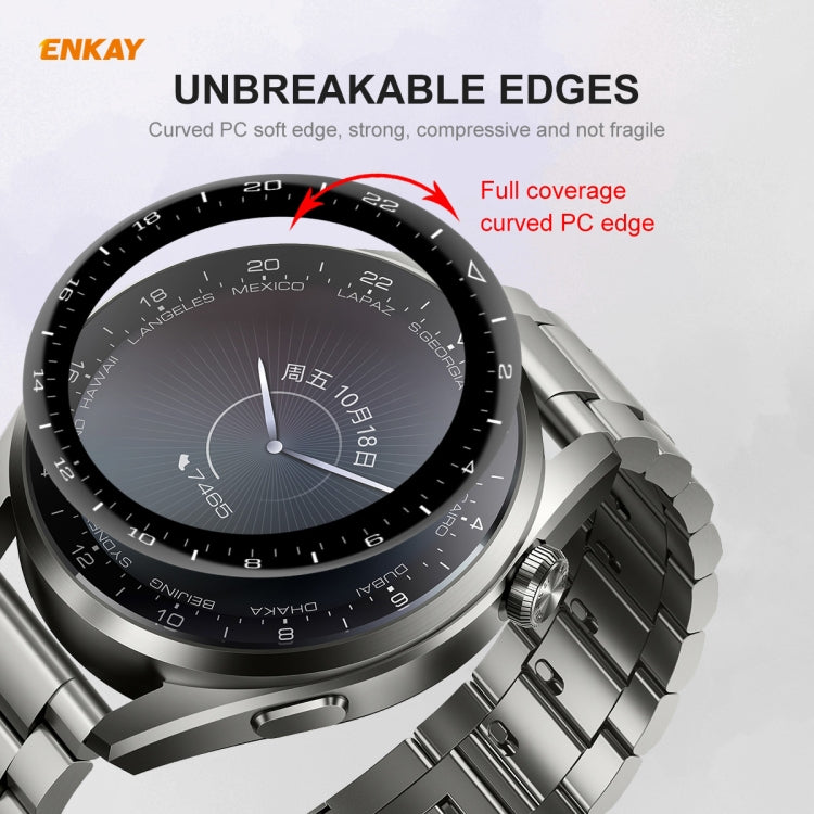 5 PCS For Huawei WATCH 3 Pro 48mm ENKAY Hat-Prince 3D Full Coverage Soft PC Edge + PMMA HD Screen Protector Film