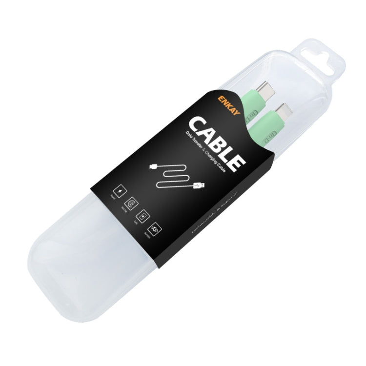 ENKAY Hat-Prince ENK-CB209 PD 20W 3A Type-C to 8 Pin Silicone Data Sync Fast Charging Cable, Cable Length: 1.2m(Green)