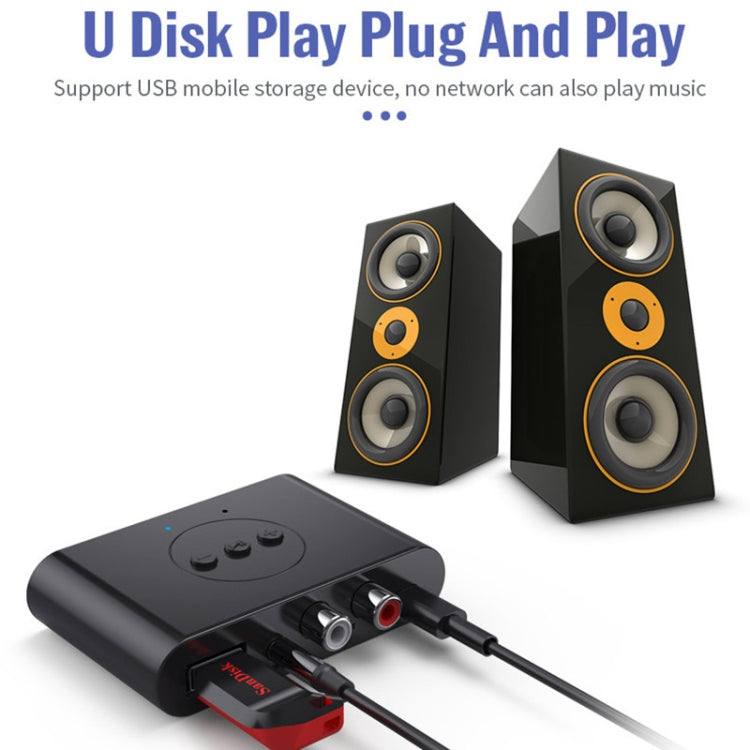 B21 Bluetooth 5.0 Audio Receiver AUX RCA Output U-disk Playback - Audio Receiver Transmitter by PMC TechLife | Online Shopping South Africa | PMC TechLife