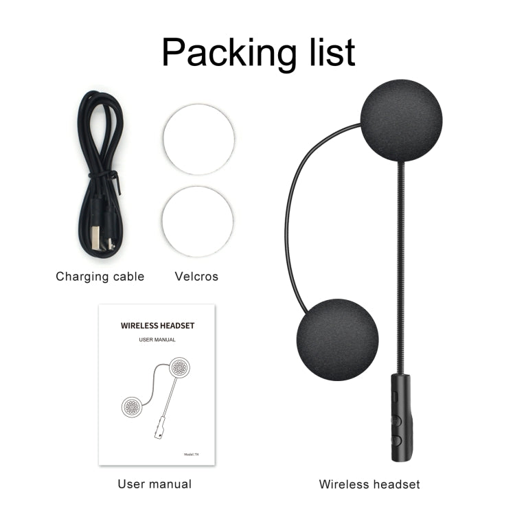 T4 Motorcycle Helmet Bluetooth Headsets BT 5.0 Stereo Automatically Connect to Support SIRI - Motorcycle Walkie Talkie by PMC TechLife | Online Shopping South Africa | PMC TechLife