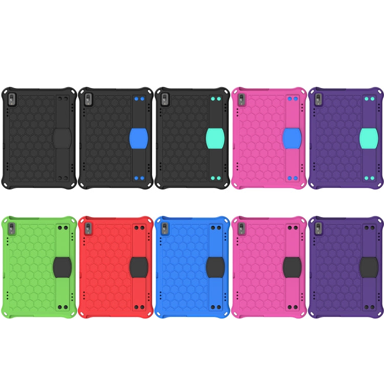 For Lenovo Tab M10 TB-X505X/F Honeycomb Design EVA + PC Material Four Corner Anti Falling Flat Protective Shell with Strap(Purple+Aqua) - free shipping - PMC TechLife - Order now!