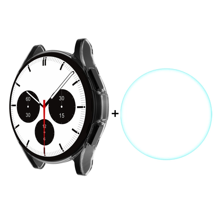 For Samsung Galaxy Watch4 Classic 42mm ENKAY Hat-Prince Full Coverage Transparent Soft Case TPU HD Clear Cover + Tempered Glass Protector - Watch Cases by ENKAY
