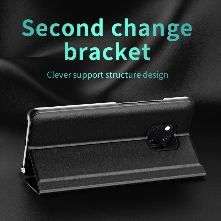 For Huawei P30 Pro Side Electroplated Dormant Ultra-Thin Horizontal Flip Leather Case with Holder(Black) - Huawei Cases by PMC TechLife | Online Shopping South Africa | PMC TechLife | Buy Now Pay Later Mobicred