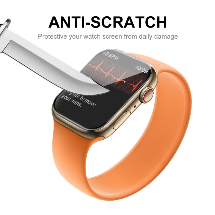2 PCS ENKAY Hat-Prince Case Friendly 3D Full Screen PET Curved Hot Bending HD Screen Protector Film For Apple Watch Series 7 45mm(Black)