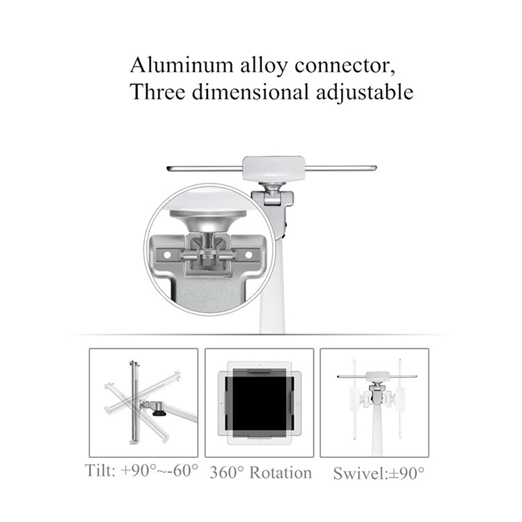 UP-6S Floor-standing Lazy Three-legged Liftable Stand for 3.5-13 inch Mobile Phones and Tablets