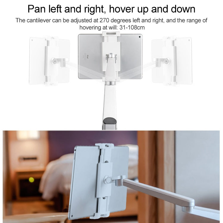 UP-6S Floor-standing Lazy Three-legged Liftable Stand for 3.5-13 inch Mobile Phones and Tablets