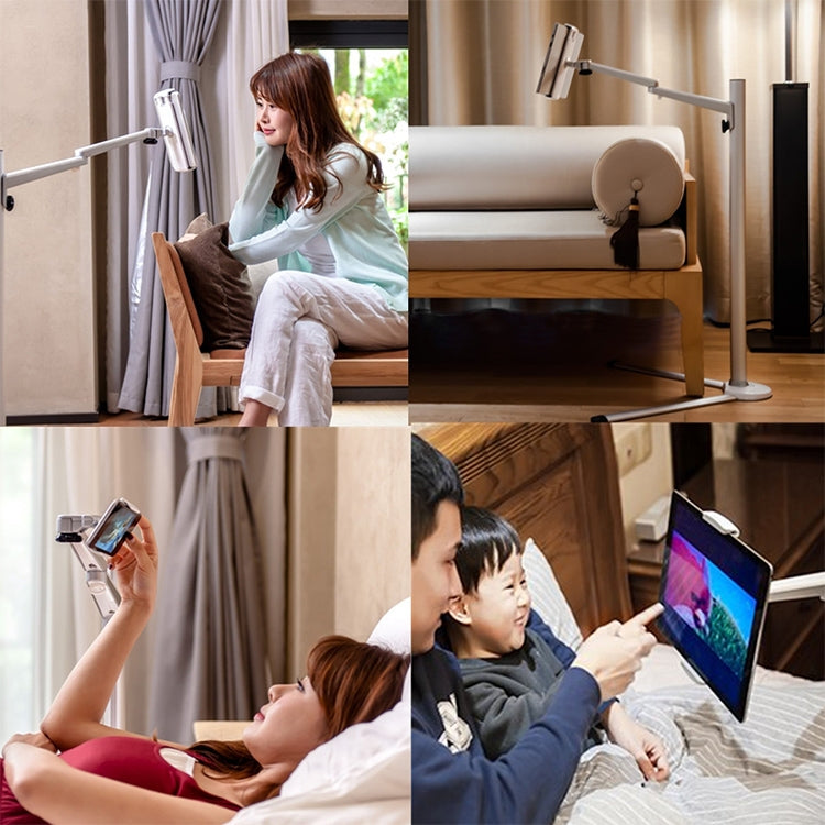 UP-6S Floor-standing Lazy Three-legged Liftable Stand for 3.5-13 inch Mobile Phones and Tablets