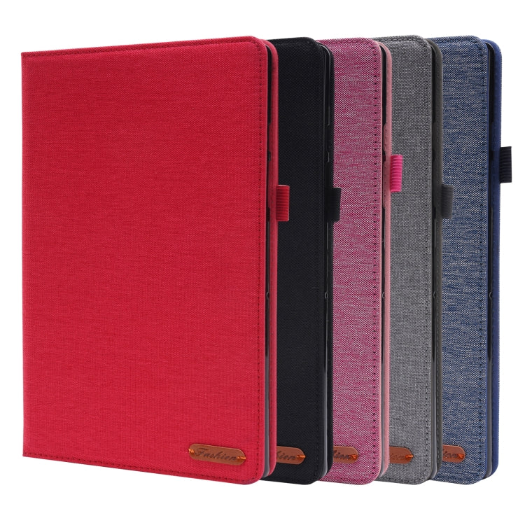 For Samsung Galaxy Tab A8 10.5 2021 Horizontal Flip Fabric PU Leather Tablet Case with Card Slots & Holder(Black) - Other Galaxy Tab PC by PMC TechLife | Online Shopping South Africa | PMC TechLife