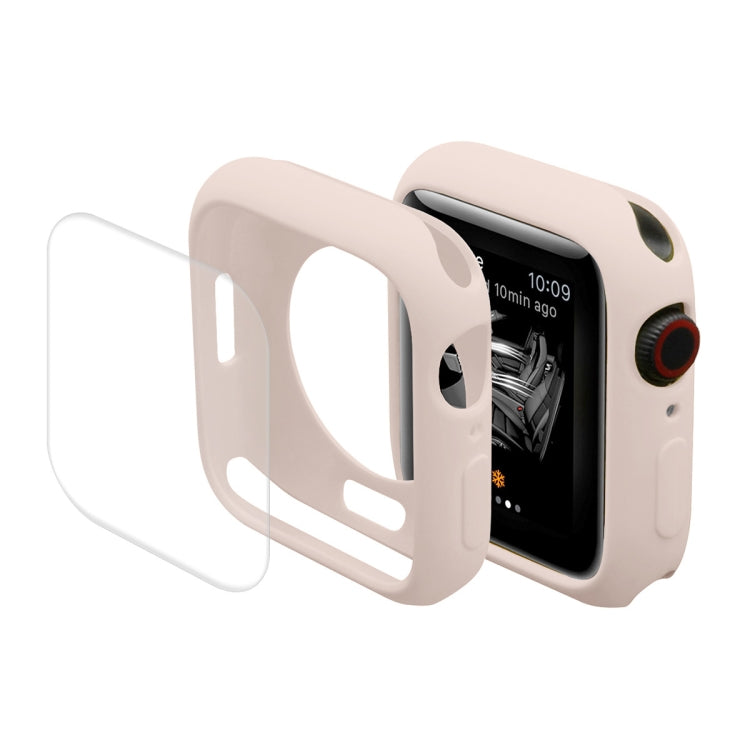 ENKAY Hat-Prince Protective TPU Watch Case + Full Coverage PET Screen Protector Film For Apple Watch Series 8 / 7 45mm(Pink) - Watch Cases by ENKAY