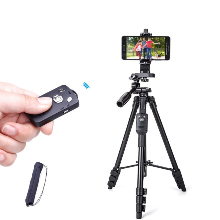 YUNTENG VCT-5218 Aluminum Tripod Mount with Bluetooth Remote Control & 3-Way Head & Phone Clamp - Tripods by YUNTENG | Online Shopping South Africa | PMC Jewellery | Buy Now Pay Later Mobicred