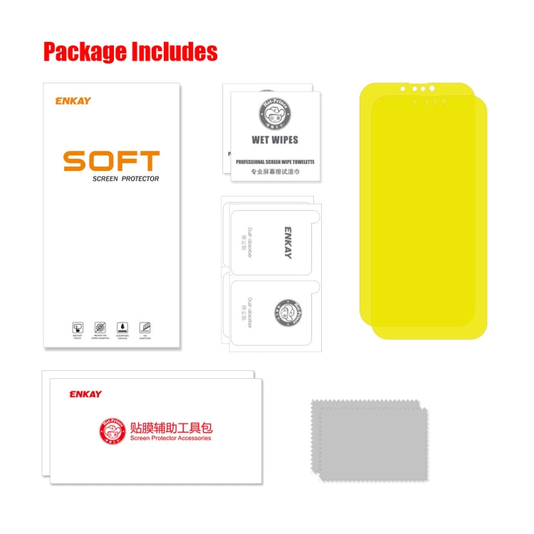 2 PCS ENKAY Full Glue Explosion-proof Hydrogel Film For iPhone 13 / 13 Pro