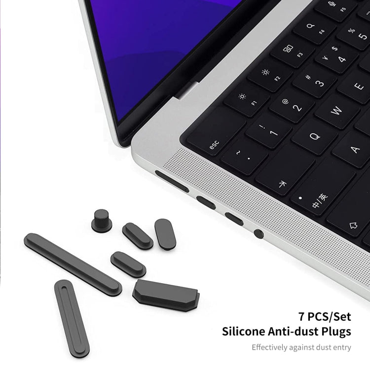 ENKAY Hat-Prince 3 in 1 Crystal Laptop Protective Case + TPU Keyboard Film + Anti-dust Plugs Set for MacBook Pro 16.2 inch A2485 2021/A2880 2023, Version:EU Version(Dark Blue)
